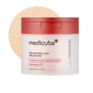 Medicube Red Succinic Acid Panthenol Facial Peeling Pads - Niacinamide, AHA-BHA
