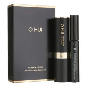 O HUI Ultimate Cover Stick Foundation Special Set #01 Milk Mascara K-Beauty