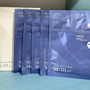 SU:M37 Water Full Marine Relief Gel Mask 3 Step Kit 5 Pcs Moisturizing K-Beauty