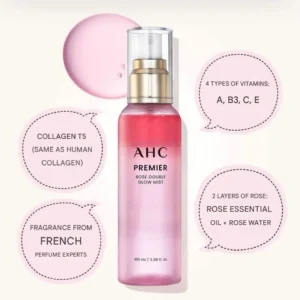 AHC Premiere Rose Double Glow Mist Serum, 3.38 fl oz (100 ml)