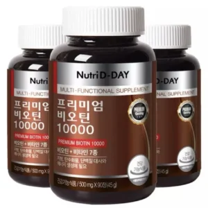 Nutri D Day Premium Biotin 10000 45g, 90 tablets x 3 Bottle